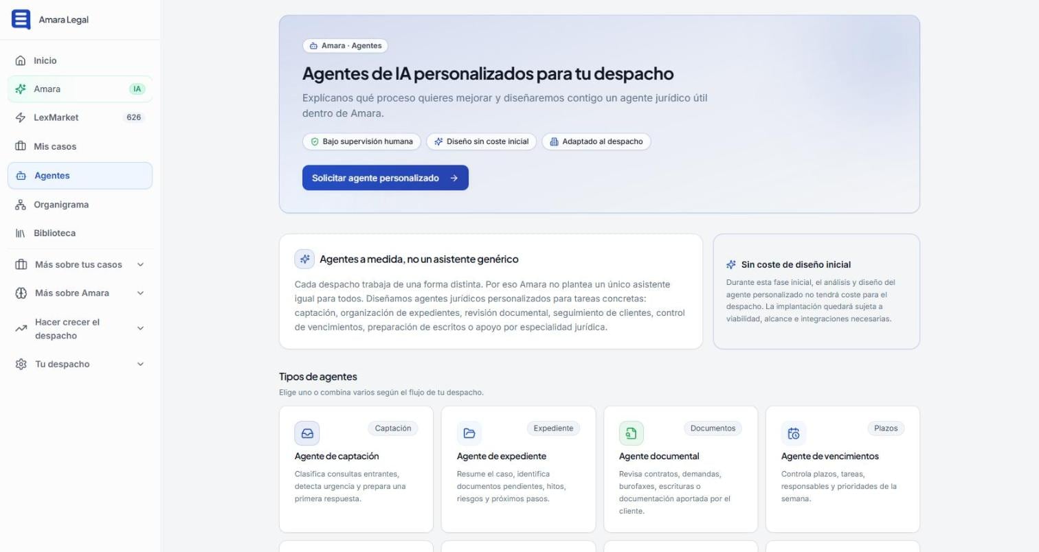 Agentes de IA personalizados para despachos de abogados en Amara